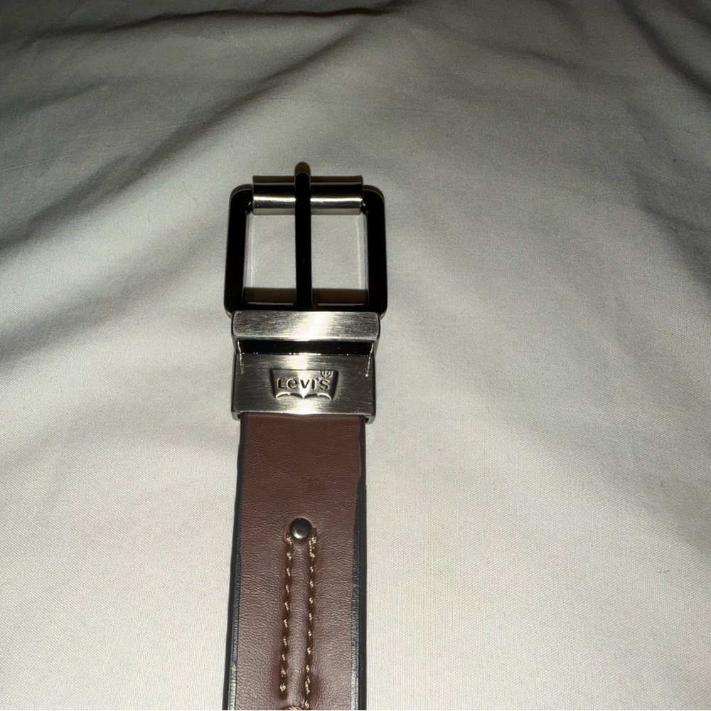 Levi's Dark Brown Belt with Silver Buckle